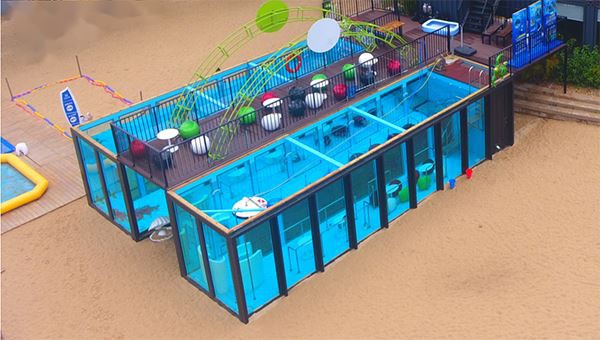 Container Swimming Pool custom Portable large outdoor Courtyard House Container Swimming Pool Bathtub